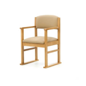 Oakdale Dining Chair w/arms and ski's - Painpot Beige