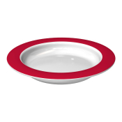 Ornamin Small Plate With Sloped Base - Red Rim