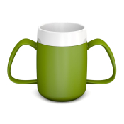 Ornamin Two Handled Mug With Internal Cone - Green/White