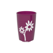 Ornamin Non-Slip Cup With White Flower - Blackberry
